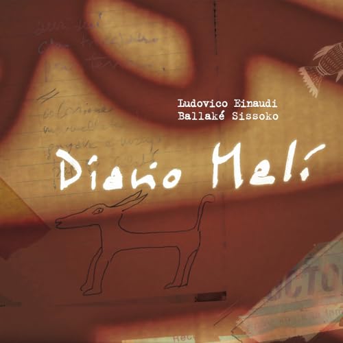 Vinyl album cover for Ludovico Einaudi’s “Diario Mali” with dog illustration.