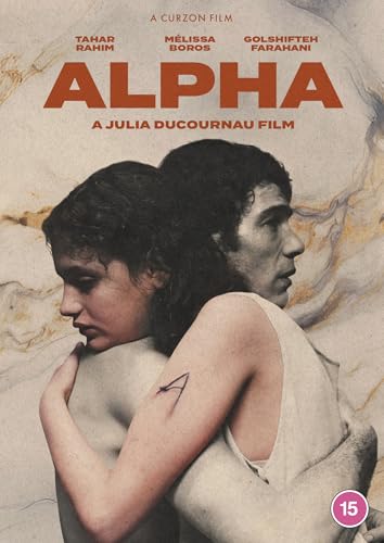 Alpha" DVD cover featuring two people in close embrace, textured background.