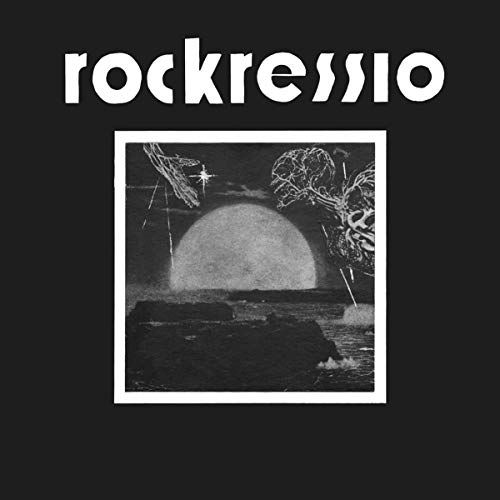Black and white CD cover with a landscape and abstract shapes.