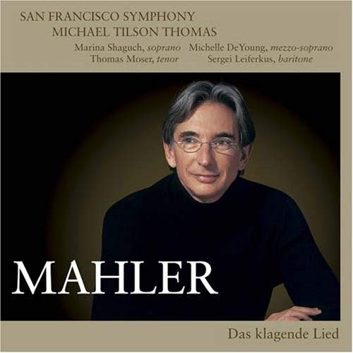 CD cover featuring portrait of conductor Michael Tilson Thomas and text "Mahler".