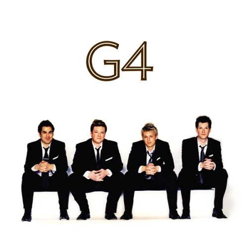 G4 album cover featuring four men in suits seated on a white background.