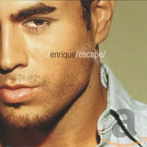 Close-up of Enrique Iglesias’ face on the “Escape” CD cover.