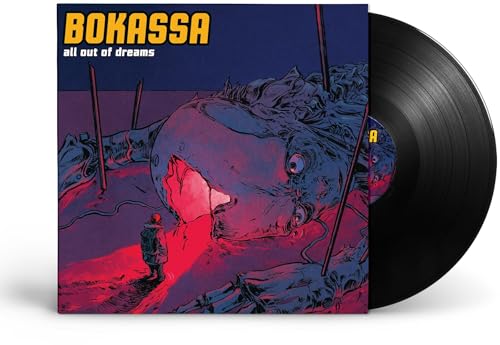 Bokassa album cover with surreal art and a black vinyl record.