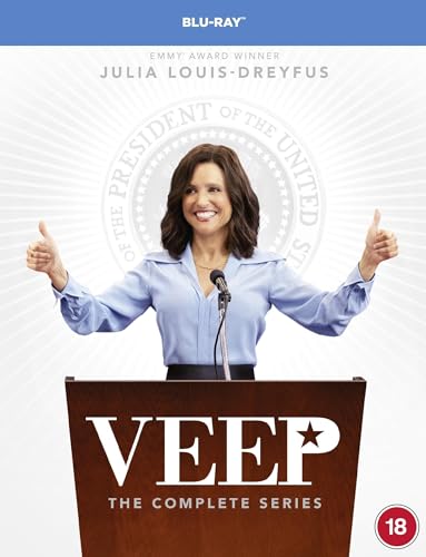 “Veep” Blu-ray cover featuring Julia Louis-Dreyfus as President, giving thumbs up.