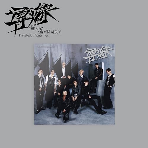 The Boyz album cover: eleven men in dark suits against a grey backdrop.
