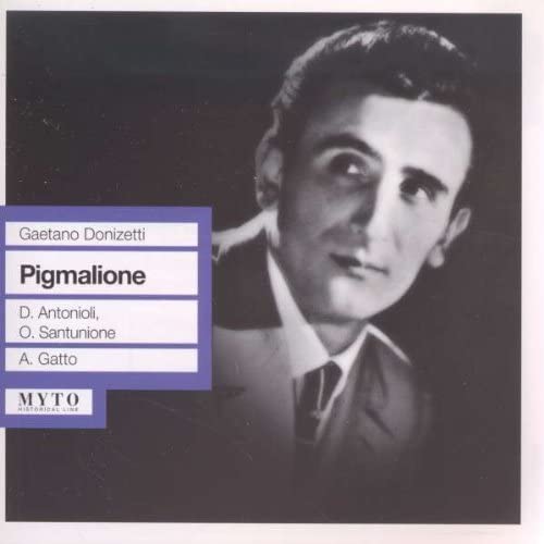 CD cover featuring a black and white portrait of Gaetano Donizetti.