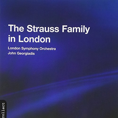 CD cover for "The Strauss Family in London" with blue background.