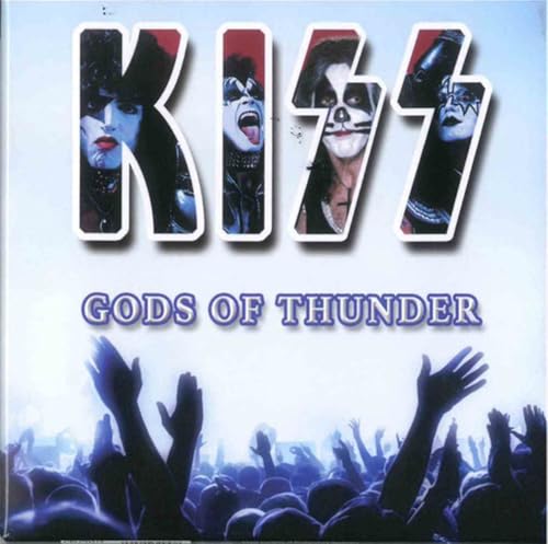 Kiss "Gods Of Thunder" album cover with band members and crowd.