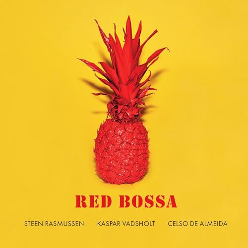 Red pineapple on yellow background, album cover for "Red Bossa" vinyl.