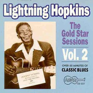 CD cover for Lightnin Hopkins’ “The Gold Star Sessions - Vol. 2” featuring his portrait.