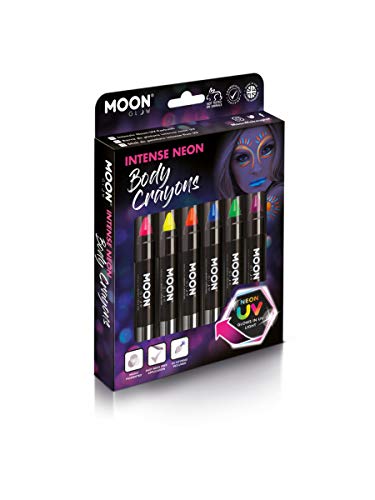 Smiffys Moon Glow Intense Neon UV Body Crayons, Assorted