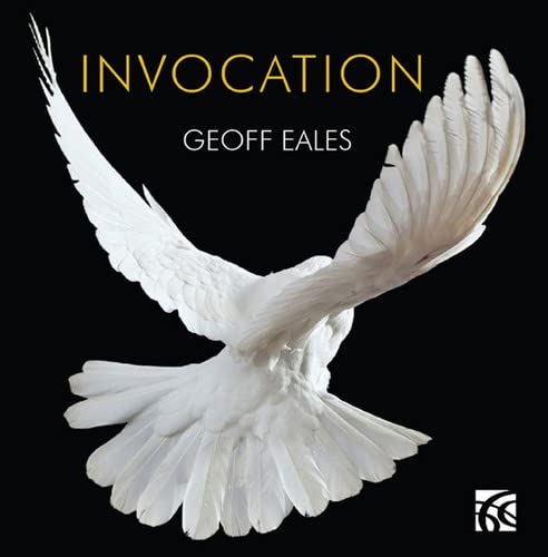 CD cover: black background with a white wing and gold text “Invocation.”