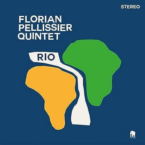 Album cover for Florian Pellissier Quintet’s “Rio” with abstract map.