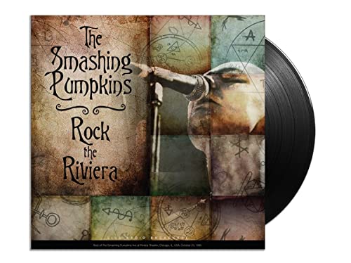 Smashing Pumpkins "Rock the Riviera" vinyl record with textured, symbolic cover art.