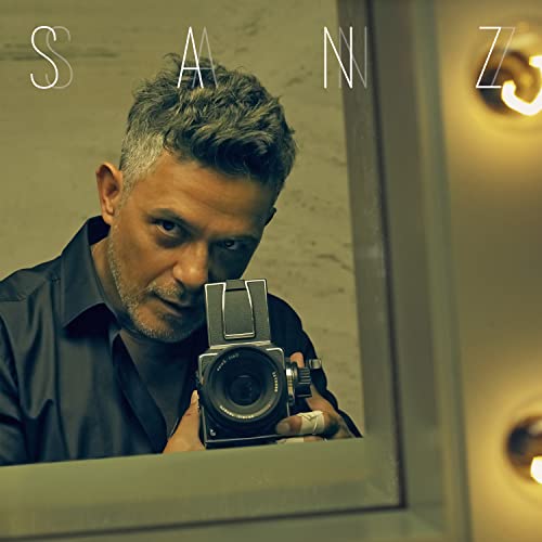 Alejandro Sanz album cover featuring a man with a camera and mirror.
