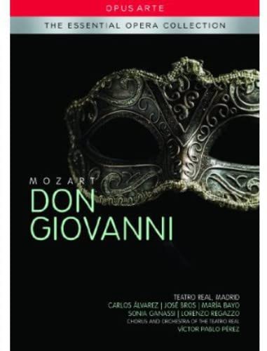 DVD cover for Mozart’s opera *Don Giovanni* featuring a silver mask.