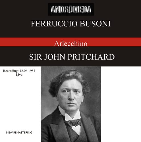 CD cover for Busoni’s “Arlecchino” featuring a portrait of the composer.
