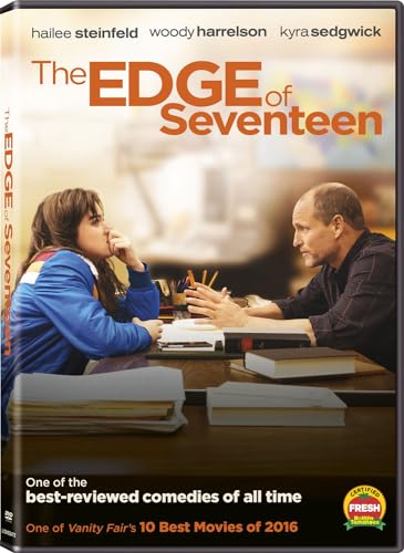 DVD cover for "The Edge of Seventeen" featuring two people at a desk.