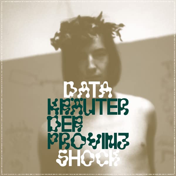 CD cover: Sepia-toned portrait with distorted text, "Datashock - Krauter Der Provinz".