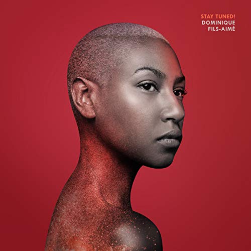 CD cover featuring a close-up portrait of a Black woman with red texture.