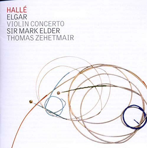 CD cover with abstract gold lines and text: "Halle/Elgar, Violin Concerto".