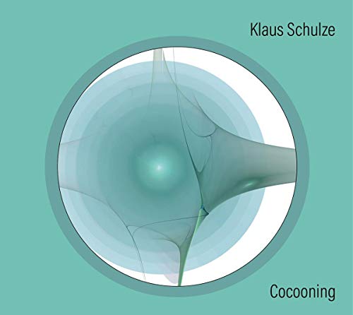 CD cover for Klaus Schulze’s “Cocooning” featuring abstract teal and white swirls.