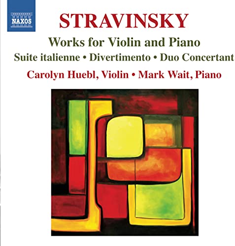 CD cover for Stravinsky’s violin and piano works with abstract art.