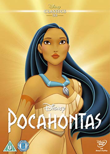 Pocahontas DVD cover featuring a portrait of the Disney character.