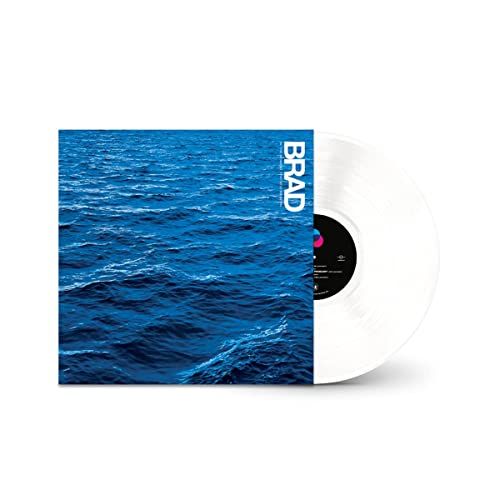 White vinyl record with blue ocean cover, featuring the artist name "BRAD".