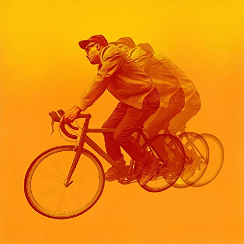Son Little's "Aloha" CD cover: man on a bicycle, orange background.