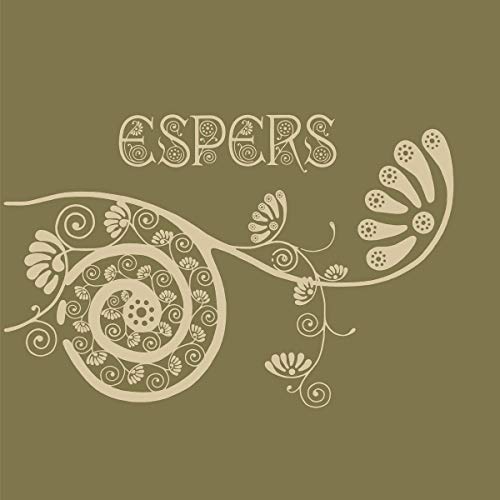 Espers" album cover with swirling floral design in beige on olive green.