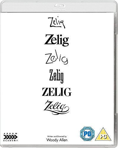 Zelig" Blu-ray case with stacked, varied typography and film logos.