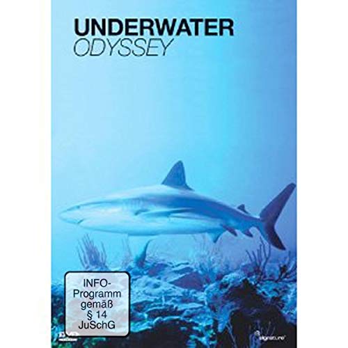 DVD cover for "Underwater Odyssey" featuring a shark swimming in blue water.