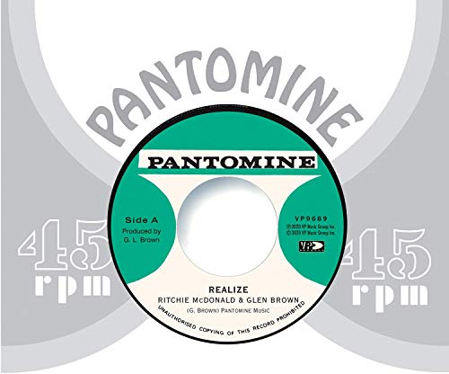 Vintage vinyl record label: "Realize" by Ritchie McDonald & Glen Brown.