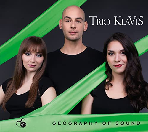 CD cover: Trio KlaVis, three musicians with green graphic elements.