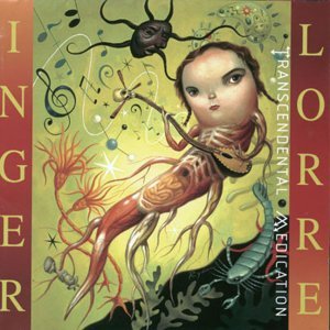 CD cover: surrealist painting of a child-like figure playing violin.