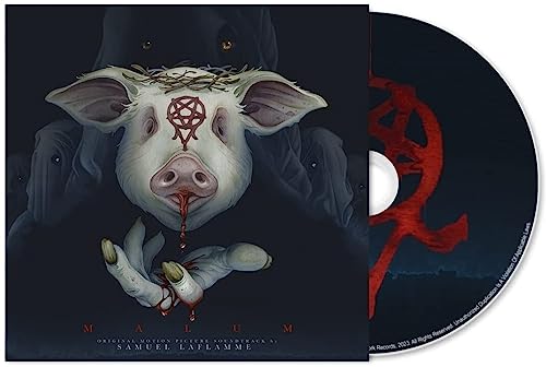 CD cover featuring a pig with a crown of thorns and bloodied hand.