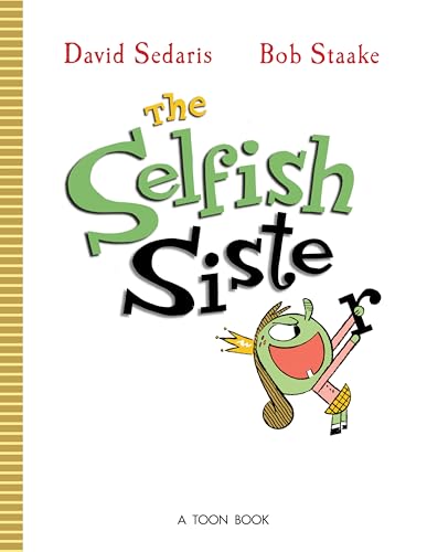 Book cover: “The Selfish Sister” with cartoon illustration of a girl.