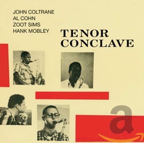 Album cover for Tenor Conclave featuring black and white photos of four jazz musicians.