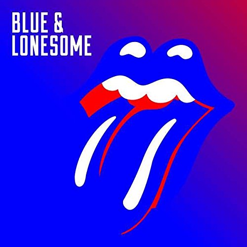 The Rolling Stones album cover: blue background with iconic red lips.