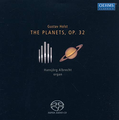 CD cover for "The Planets" by Holst, featuring organ pipes and Saturn.