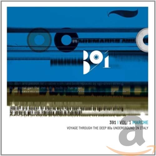 CD cover with abstract blue design, text, and a crowd scene below.