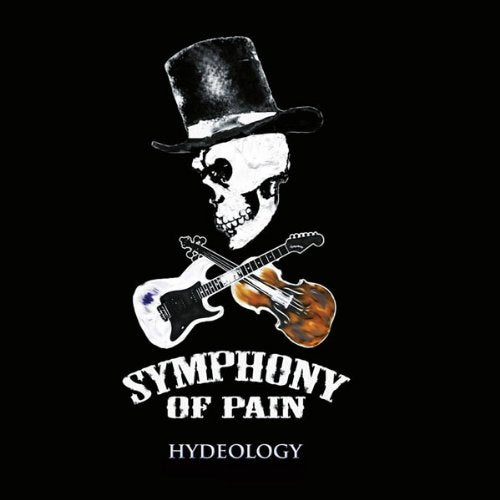 Skull wearing a top hat with crossed guitars, album cover art.
