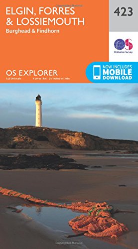 OS Explorer Map (423) Elgin, Forres and Lossiemouth (OS Explorer Paper Map)