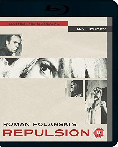 Repulsion" Blu-ray cover with fragmented portraits and a large eye.