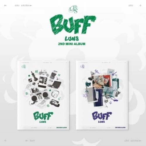 CD album cover for Lun8’s “Buff” with retro collage imagery.