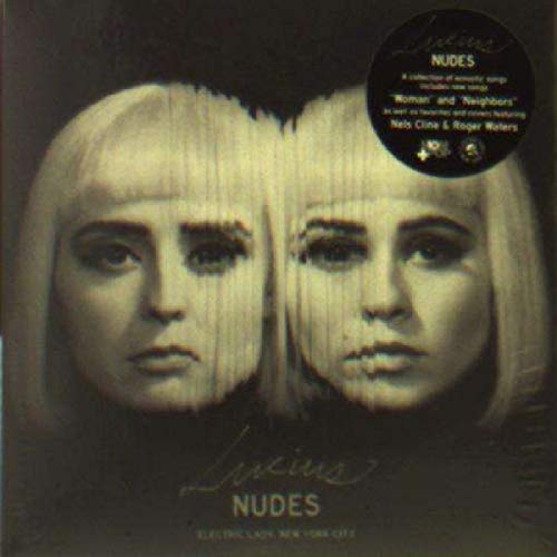 CD cover for Lucius’ “Nudes” featuring two pale-faced women looking forward.