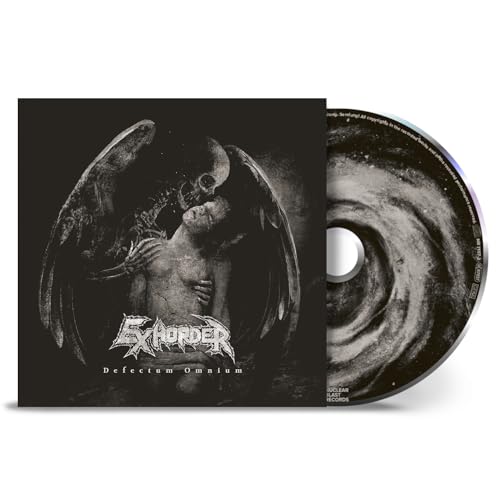Exhorder “Defectum Omnium” CD case and disc with dark, angelic imagery.