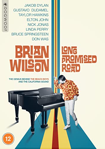 DVD cover for “Brian Wilson A Long Promised Road” featuring Brian Wilson at a piano.