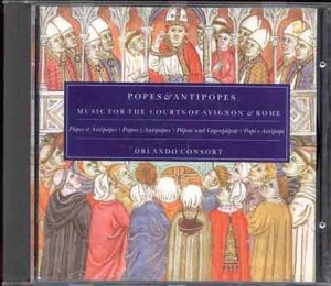 CD cover for "Popes and Antipopes" by Orlando Consort, medieval figures.